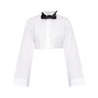 noir kei ninomiya chemise en coton à nœuds - blanc