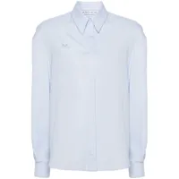 rowen rose chemise en coton à logo brodé - bleu