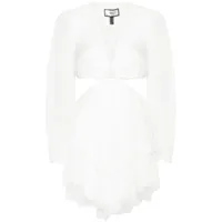 nissa robe courte à découpes - blanc