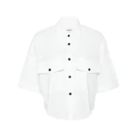 khaite chemise en coton à ourlet plus long au dos - blanc