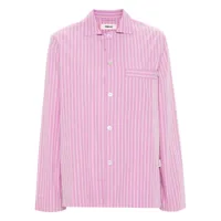 tekla haut de pyjama en coton à rayures - rose