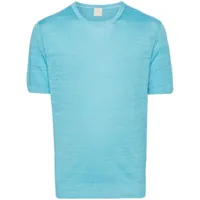 120% lino short-sleeve linen t-shirt - bleu