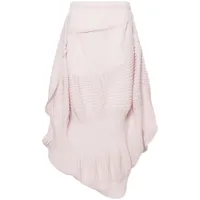 issey miyake jupe asymétrique à design plissé - rose