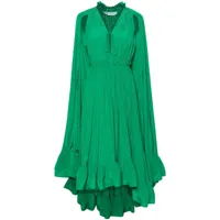 lanvin pre-owned robe-cape à volants - vert