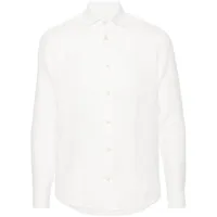 drumohr chemise en lin à col classique - blanc