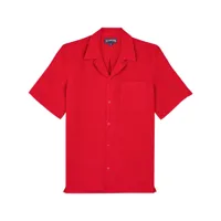 vilebrequin chemise en lin à manches courtes - rouge