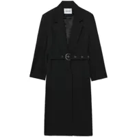 low classic manteau à taille ceinturée - noir
