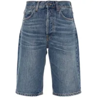 fiorucci short en jean à patch logo - bleu