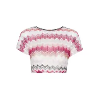 missoni zigzag crochet-knit top - rose