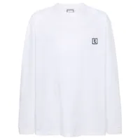 wooyoungmi t-shirt en coton à patch logo - blanc