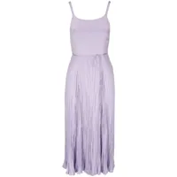 vince robe plissée à taille nouée - violet