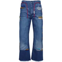 marni jean à patch logo - bleu