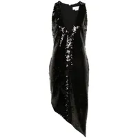 genny robe mi-longue à ornements de sequins - noir