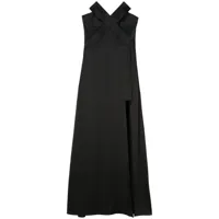 genny robe longue à ornements en x - noir