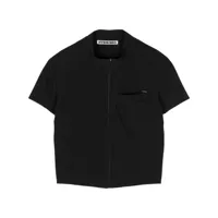 hyein seo zip-up cropped t-shirt - noir