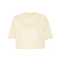 bottega veneta t-shirt en coton à coupe crop - jaune