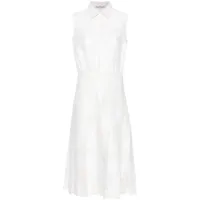 ermanno scervino robe plissée en fil coupé - blanc