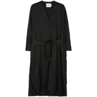 closed robe en lin à taille ceinturée - noir