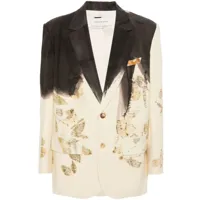 feng chen wang natural-dyed single-breasted blazer - tons neutres