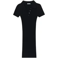 john elliott robe-polo piper à design nervuré - noir