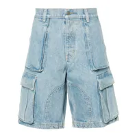 nahmias short en jean à poches cargo - bleu