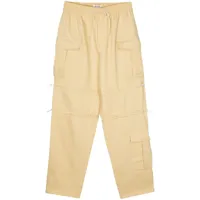 wales bonner pantalon cargo à taille élastiquée - jaune