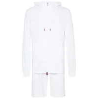 kiton cotton hoodie and shorts set - blanc