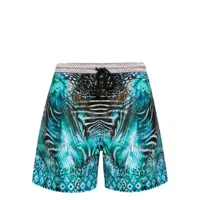 camilla mix-print swim shorts - bleu