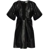 victoria beckham robe courte plissée - noir
