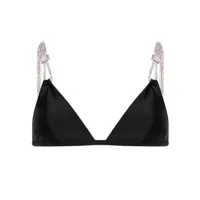 simkhai rhinestone-detailed triangle bikini top - noir