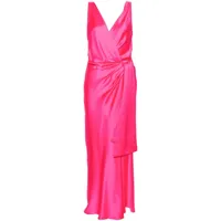 pinko robe longue elegant hammered - rose