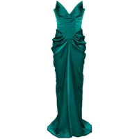 ana radu robe corset à coupe longue - vert