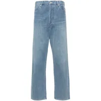 auralee straight-leg cotton jeans - bleu
