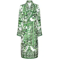 dolce & gabbana robe de chambre à imprimé majolica - vert