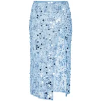 retrofete jupe mi-longue mirage - bleu
