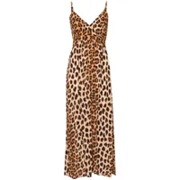 liu jo robe longue à imprimé léopard - tons neutres