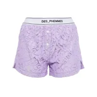 des phemmes corded-lace mini shorts - violet