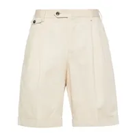 pt torino pleat-detail bermuda shorts - tons neutres