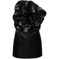 nissa robe courte à fleurs appliquées - noir