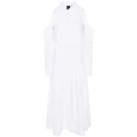 pinko robe-chemise mi-longue à coupe évasée - blanc