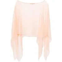 alberta ferretti silk cape-design blouse - rose