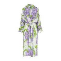 bernadette robe cache-cœur en soie à fleurs - violet