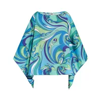 moschino robe de plage à imprimé géométrique - bleu