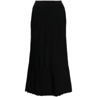 balenciaga jupe plissée en soie à motif en jacquard - noir