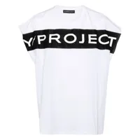 y/project logo-print cotton tank top - blanc