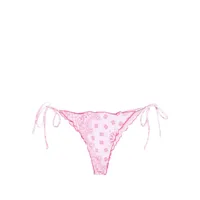 mc2 saint barth bandana-print ruched bikini bottoms - rose