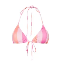 mc2 saint barth striped triangle bikini top - rose