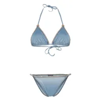 ermanno scervino chain-detail triangle bikini - bleu
