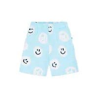 molo smiley-print organic cotton shorts - bleu