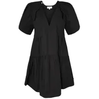 a.l.c. robe en coton camila à col v - noir